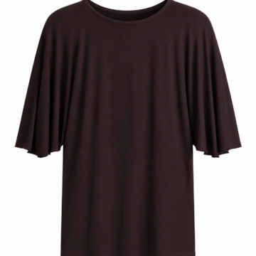 Dark Brown Oversized Short Sleeve Crew Neck T-Shirt