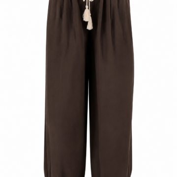 Dark Brown Harem Pants with Drawstring Waist