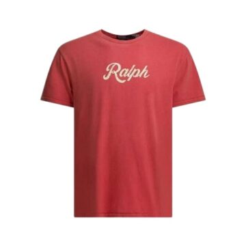 Muted Red Relaxed Fit Crew Neck Graphic T-Shirt
