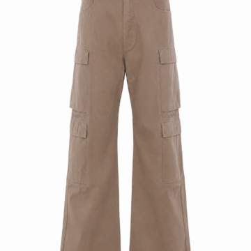 Taupe High-Rise Wide-Leg Cargo Pants