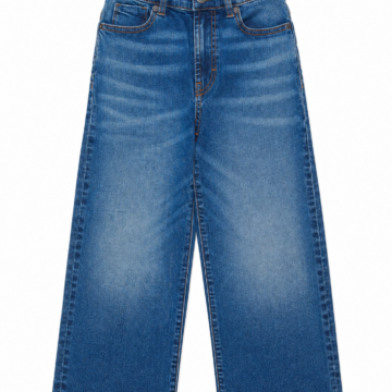 Medium Wash Blue Wide-Leg Straight Jeans