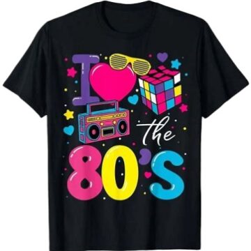 Black Relaxed Fit Crew Neck Retro 80s Graphic T-Shirt
